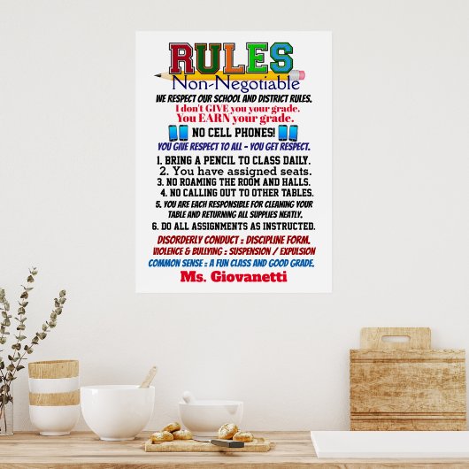 Das Poster der neuesten Version von Schullehrern (Küche)