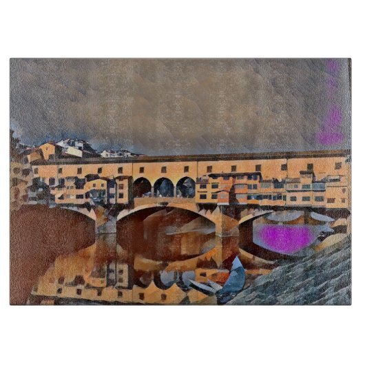 Das Poster der Ponte Vecchio Card - Akryldrucke Schneidebrett (Vorderseite)