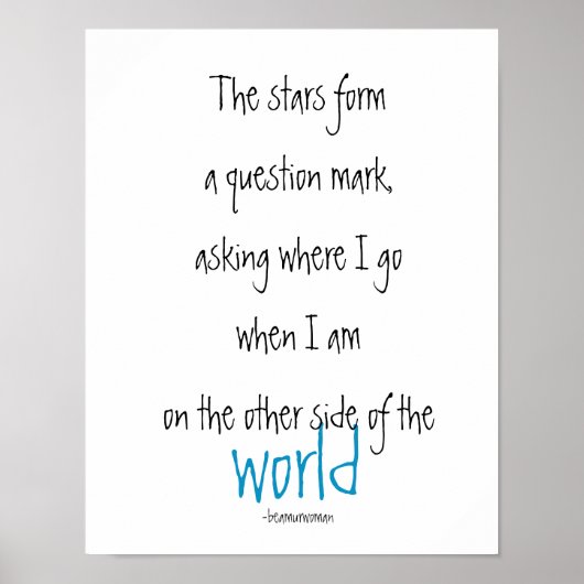 Das Poster der Sterne Zitate (Vorne)