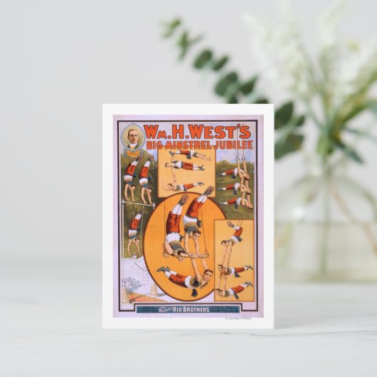 Das Poster des Big Minstrel JubileeGymnasts des We Postkarte (Stehend Vorderseite)