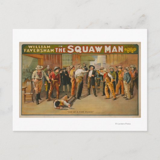 Das Poster des Squaw Man Western Theater Postkarte (Vorderseite)