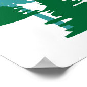 Das Poster mit dem grünen Slogan "Bäume" (Ecke)