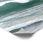 Das Poster "The Waves Crash Ocean Seashore Art" (Ecke)