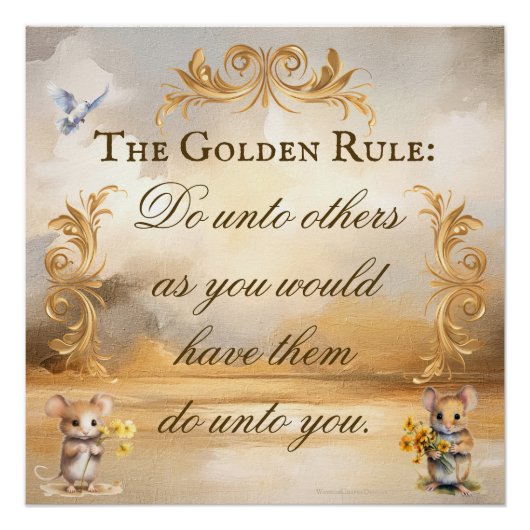 Das Poster zur Goldenen Regel - friedliche Szene (Vorderseite)