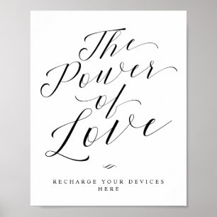 Das Power of Love Gerät Aufladung Hochzeitsschild Poster