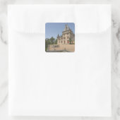 Das prächtige Chateau de Pressac und der Garten Quadratischer Aufkleber (Tasche)