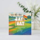 Das Pride Golf Turnier für Golfer Save The Date (Stehend Vorderseite)