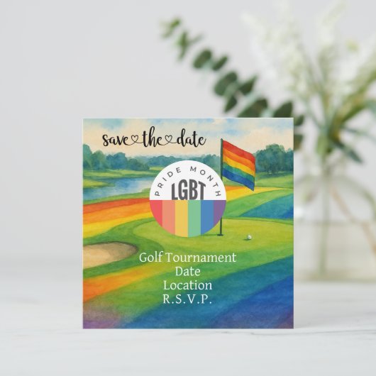 Das Pride Golf Turnier für Golfer Save The Date (Stehend Vorderseite)