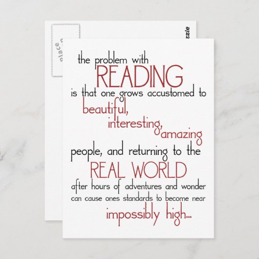 Das Problem beim Lesen Postkarte (Vorne/Hinten)