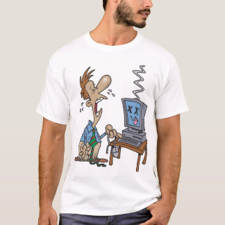 das Problem mit dem Computer, eine Maus in einer T-Shirt