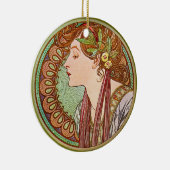 Das Profil der Frau, Alphonse Mucha Keramikornament (Rechts)
