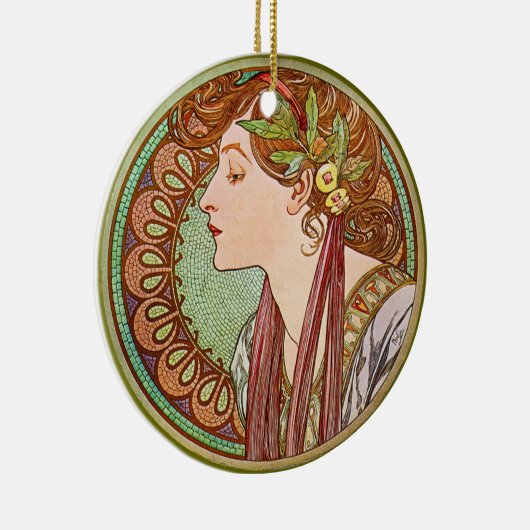 Das Profil der Frau, Alphonse Mucha Keramikornament (Rechts)