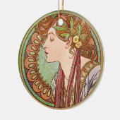 Das Profil der Frau, Alphonse Mucha Keramikornament (Links)