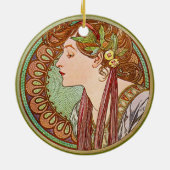 Das Profil der Frau, Alphonse Mucha Keramikornament (Hinten)