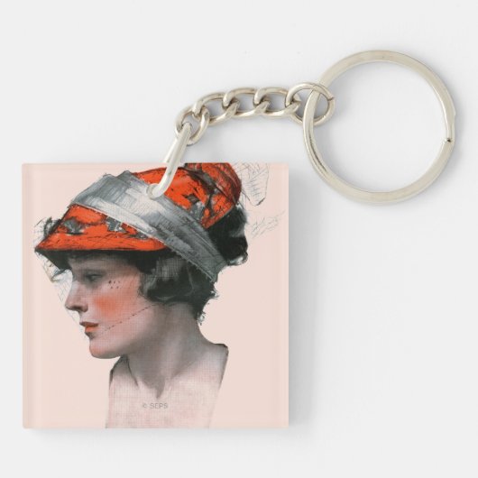 Das Profil der Frau Schlüsselanhänger (Rückseite)