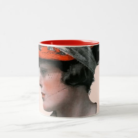 Das Profil der Frau Zweifarbige Tasse (Mittel)