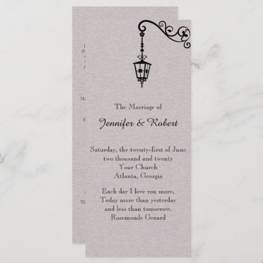 Das Programm "Big Easy Wedding" (Vorne/Hinten)