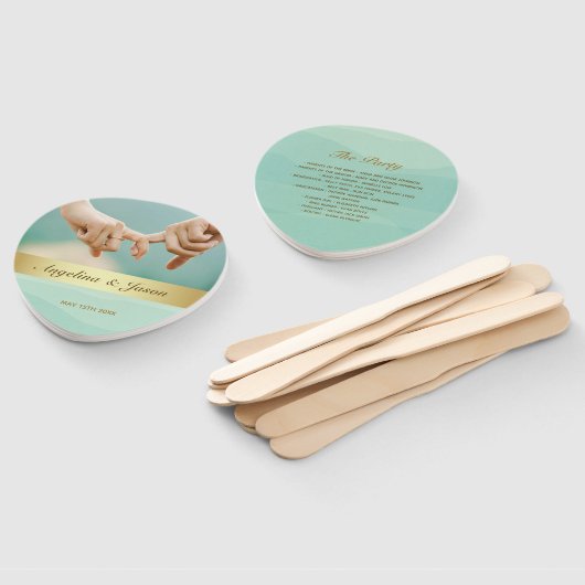 Das Programm der Hochzeitsfeier für grünes Foto Fächer (Non-assembled)