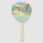 Das Programm der Hochzeitsfeier für grünes Foto Fächer (Vorderseite)