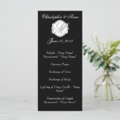 Das Programm für die Hochzeitsfeier in Schwarz und (Stehend Vorderseite)