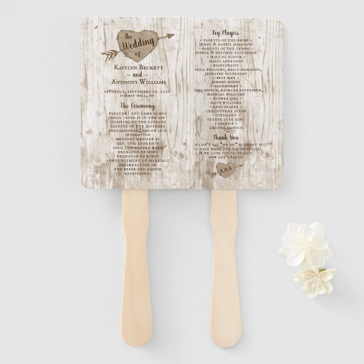 Das Programm für die Hochzeitskundgebung im Herzen Fächer (Vorne und Hinten)