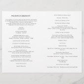 Das Programm für die katholische Hochzeit (Rückseite)