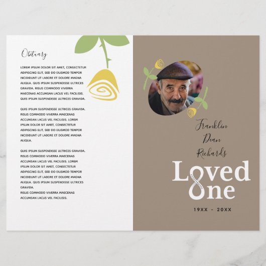 Das Programm zum Gedenken an eine Gelbe Rose Flyer (Vorne)