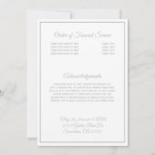 Das Programm zur Beerdigung benutzerdefinierter Fa (Rückseite)