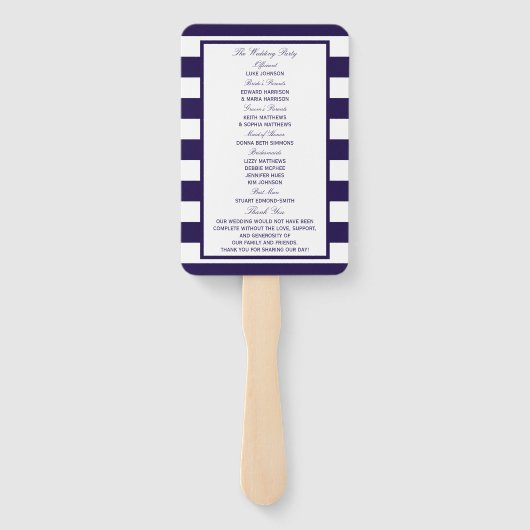 Das Programm zur Hochzeitskundgebung in einem Leuc Fächer (Rückseite)