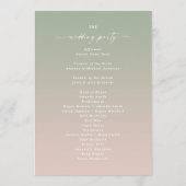 Das Programm zur Zeremonie von Grün und Hellrosa (Rückseite)