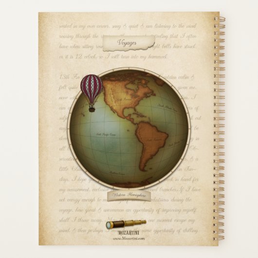 Das Protokoll des neo-Viktorianischen World Travel Planer (Rückseite)