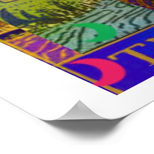 Das psychedelische Poster der Moon Tarot Card (Ecke)