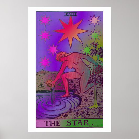 Das Psychedelische Poster der Star Tarot Card (Vorne)