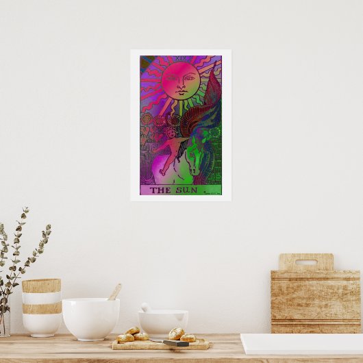 Das Psychedelische Poster der Sun Tarot Card (Küche)