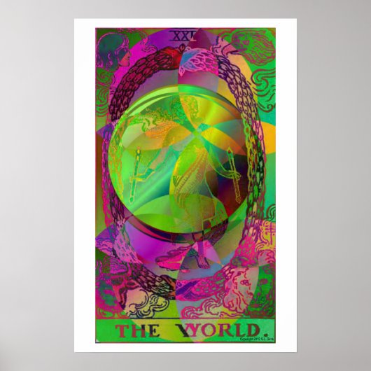 Das Psychedelische Poster der World Tarot Card (Vorne)