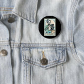Das Pug-Mutter-Skelett-Geschenk Spooky Season Hall Button (Beispiel)