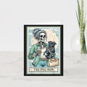 Das Pug-Mutter-Skelett-Geschenk Spooky Season Hall Karte