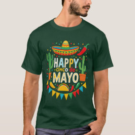 Das pulsierende Cinco de Mayo Fiesta mexikanisches T-Shirt