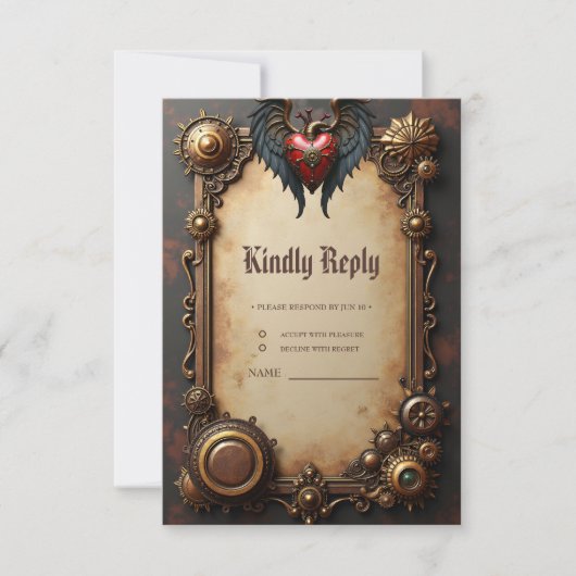 Das pulsierende Herz der Mechanik, RSVP Karte (Vorderseite)