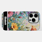 Das pulsierende Impasto Floral Garden Smartphone Case-Mate iPhone Hülle (Rückseite (Horizontal))