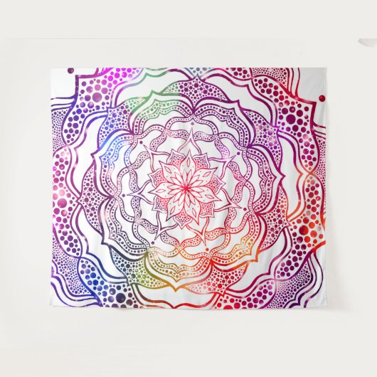 Das pulsierende Mandala Art Beautiful Chic Stilvol Wandteppich (Vorderseite (Horizontal))