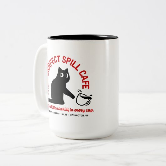 Das Purfect Spill Cafe 15 oz. Zweifarbige Tasse (Vorderseite Links)