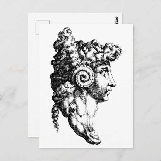 Das Puzzle mit 4 Köpfen Postkarte (Vorne/Hinten)