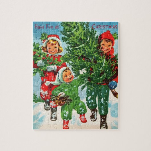 Das Puzzle um den Weihnachtsbaum (Vertikal)