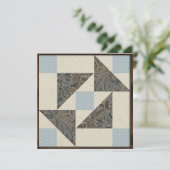 Das Puzzlespiel-Blues und Grau der Großmutter Einladung (Stehend Vorderseite)