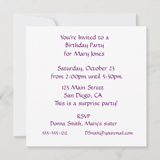 Das Puzzlespiel-Blues und Grau der Großmutter Einladung (Rückseite)