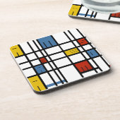 Das Puzzlespiel von Amsterdam (Mondrian Art) Getränkeuntersetzer (Linke Seite)