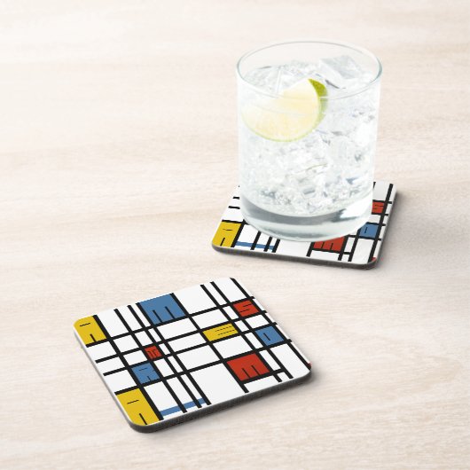 Das Puzzlespiel von Amsterdam (Mondrian Art) Getränkeuntersetzer (Rechte Seite)