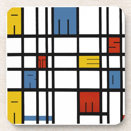 Das Puzzlespiel von Amsterdam (Mondrian Art) Getränkeuntersetzer (Vorderseite)