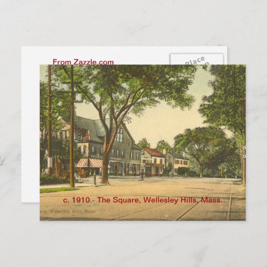 Das Quadrat, Wellesley Hügel, Masse Postkarte (Vorne/Hinten)